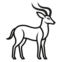 Antelope on white background
