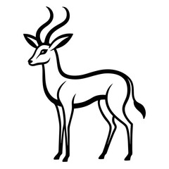 Antelope on white background