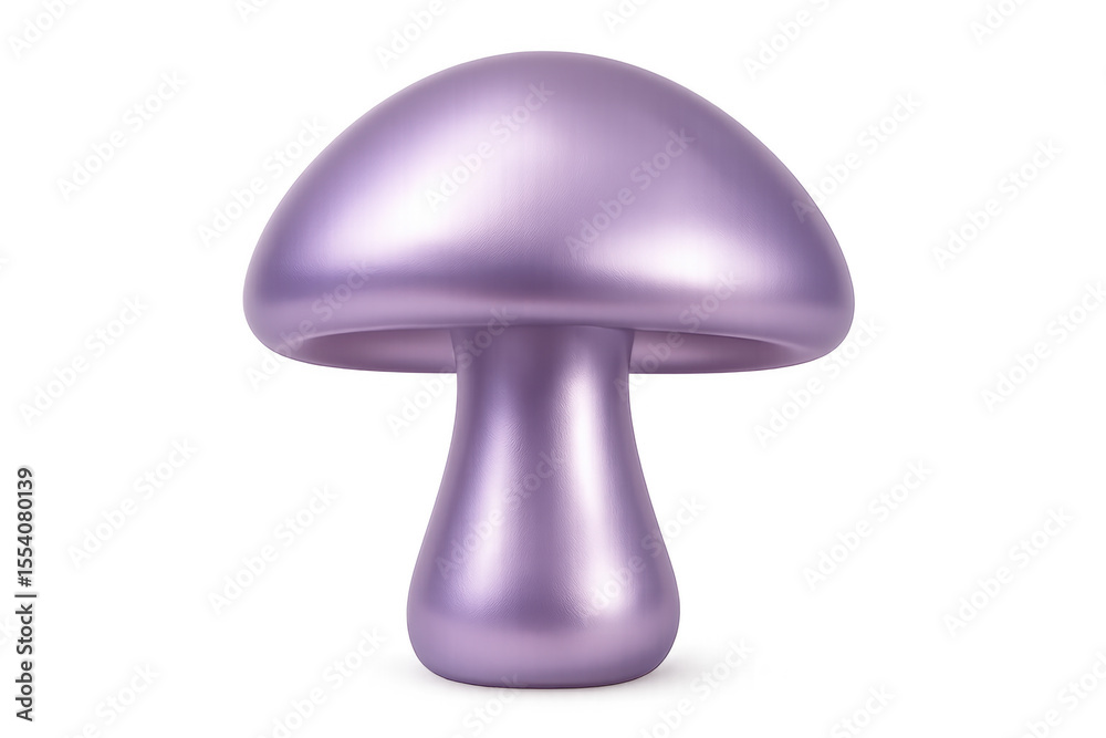 Aufkleber 3d illustration of a purple mushroom standing on a transparent background, creating a simple yet captivating visual