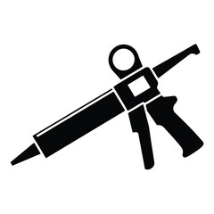 Black and White Caulk Gun Illustration for Home Improvement Projects