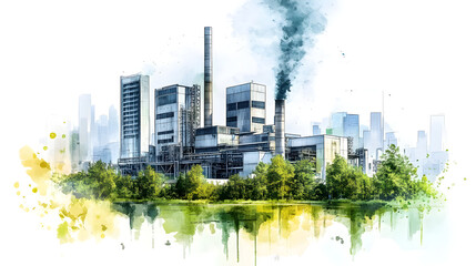 Obraz premium Illustrative Representation of a Bioenergy Plant Project Showcasing Sustainable Energy Facility Design, Emphasizing Renewable Resources Utilization and Environmental Impact Reduction for Cl 91155891 3