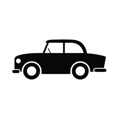 Obraz premium Simple Black Silhouette of a Classic Car Icon