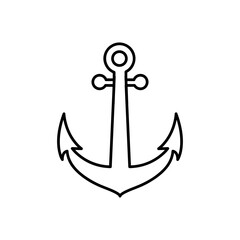anchor icon or logo isolated sign symbol, vector flat black linear illustration for web and app..eps