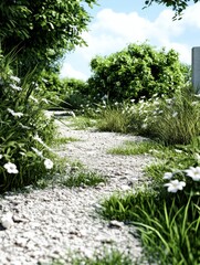 Serene Garden Path A Tranquil Escape into Nature's Embrace