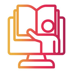 virtual learning Line Gradient Icon