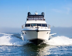 Fototapeta premium Luxurious yacht moving through water