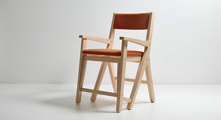 Wooden Director Chair with Orange Cushion