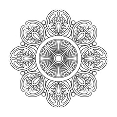Mandala Garden of Whirling Motion coloring book page