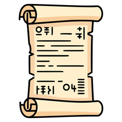 mystery papyrus scroll vintage flat color vector illustration template design