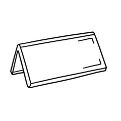 Acrylic nameplate isolated on white background in minimalist style  