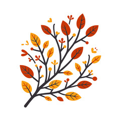 This autumnal branch illustration is perfect for websites or blogs for fall recipes, Thanksgiving greetings, or seasonal event promotions, adding a touch of natural charm.

