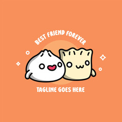 KAWAII DIMSUM BEST FRIEND CARTOON LOGO