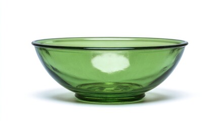 Elegant Green Glass Bowl: A Study in Color, Light, and Simplicity