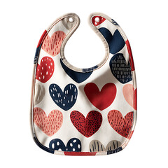 Cute baby bib with hearts pattern