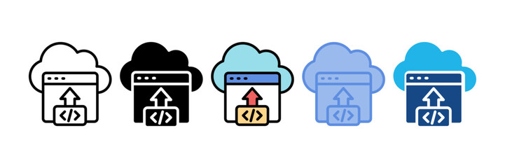 Cloud Deployment Icon Element For Design