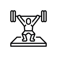 Black line icon for sports