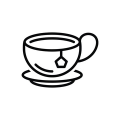 Black line icon for tea