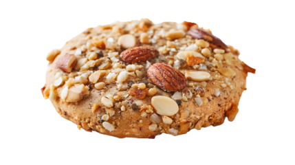 a cookie with nuts and almonds on top
