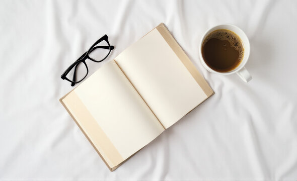 cup of coffee and open book read a book day