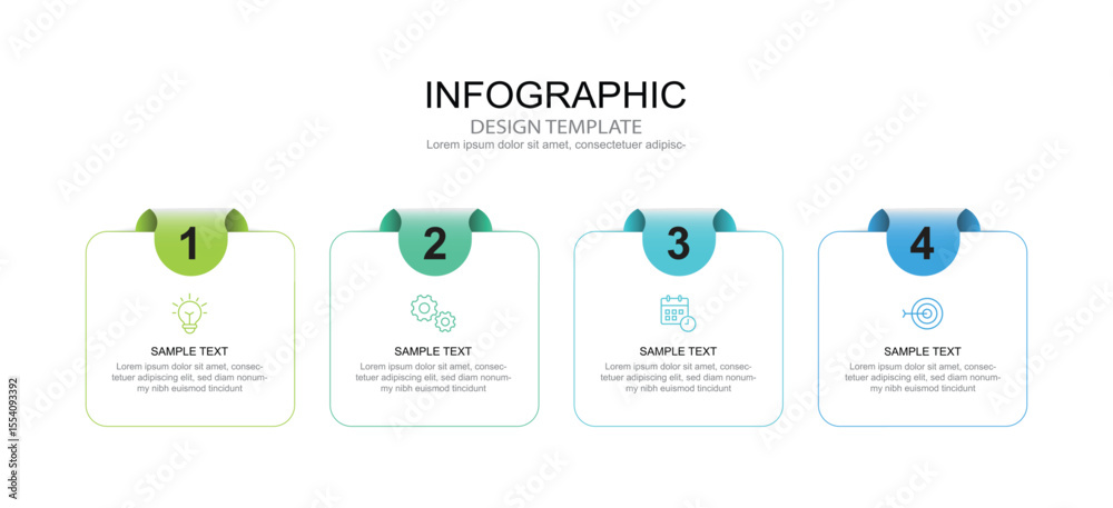 Poster infographic 4 options design elements for your business data. vector illustration