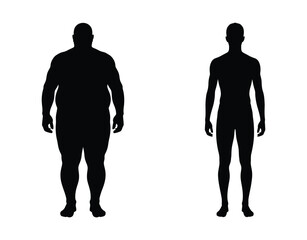 Before After Weight Loss Silhouette - Fitness Transformation Icon