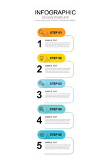 Infographic 5 options design elements for your business data. Vector Illustration