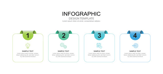 Infographic 4 options design elements for your business data. Vector Illustration