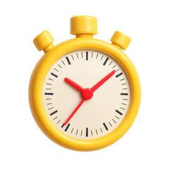 Yellow Timer: The image showcases a vibrant, yellow stopwatch isolated, emphasizing time management, deadlines, and precision.
