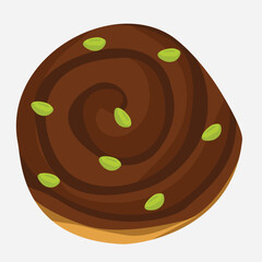 Pistachio Cinnabon Roll with Creamy Glaze and Crunchy Topping
