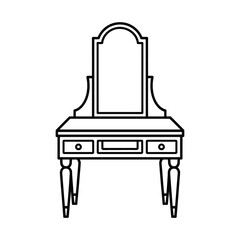 Vintage Style Dressing Table with Mirror