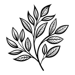 Fototapeta premium Leaves Pattern Line Art Vector