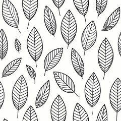 Leaves Pattern Line Art Vector