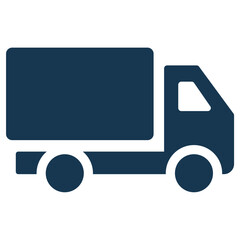 Commercial Delivery Truck Icon, Representing Efficient Freight Transportation and Logistics for Goods Distribution