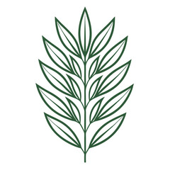 Fototapeta premium Leaves Pattern Line Art Vector