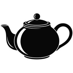 Black and White Teapot Silhouette