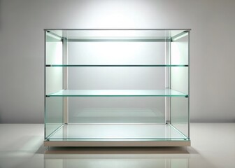 Glass shelf with empty display case