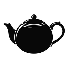 Simple Black Silhouette of a Teapot