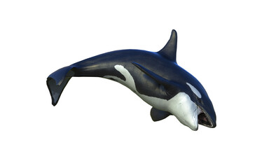 3d Illustration of A graceful killer whale glides through ocean depths with power, elegance, and wild freedom.