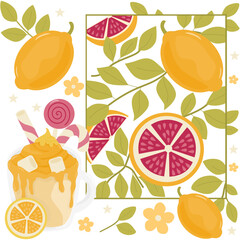 seamless pattern with citrus fruits
