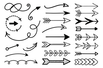 Sketchy Arrows and Line Doodles – Vector Direction Set