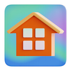 Modern 3D icons of Home. Colorful, minimal, and perfect for app design, web UI, UX projects, and tech-related visuals