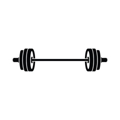 Simple Black and White Barbell Illustration for Fitness and Weightlifting Designs