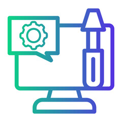 computer Line Gradient Icon