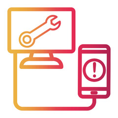 desktop computer Line Gradient Icon