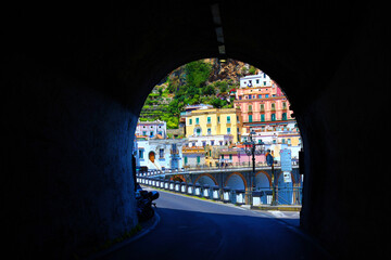 a village over a tunnel
