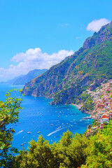 view of the bay of Positano