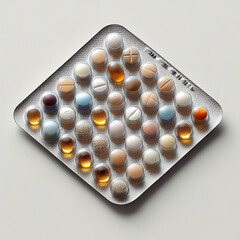 Blister pack of pills isolated concept drugs pharmacy concept mockup medical