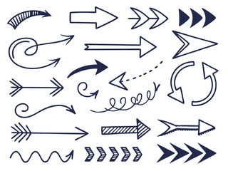 Freehand Doodle Arrows – Abstract Vector Line Pack