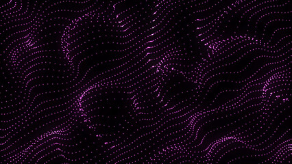 Abstract Pink Particle Waves on Black Background Modern Futuristic and Technology Inspired Design This image