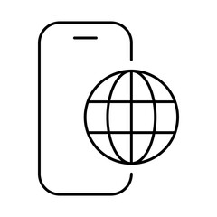 Smartphone Line Editable Stroke Icon. Mobile Phone Functions, Settings, Technology, Apps, Security, Shopping, Mobile Wallet, Marketing, Promotion, Communication Vector Illustration